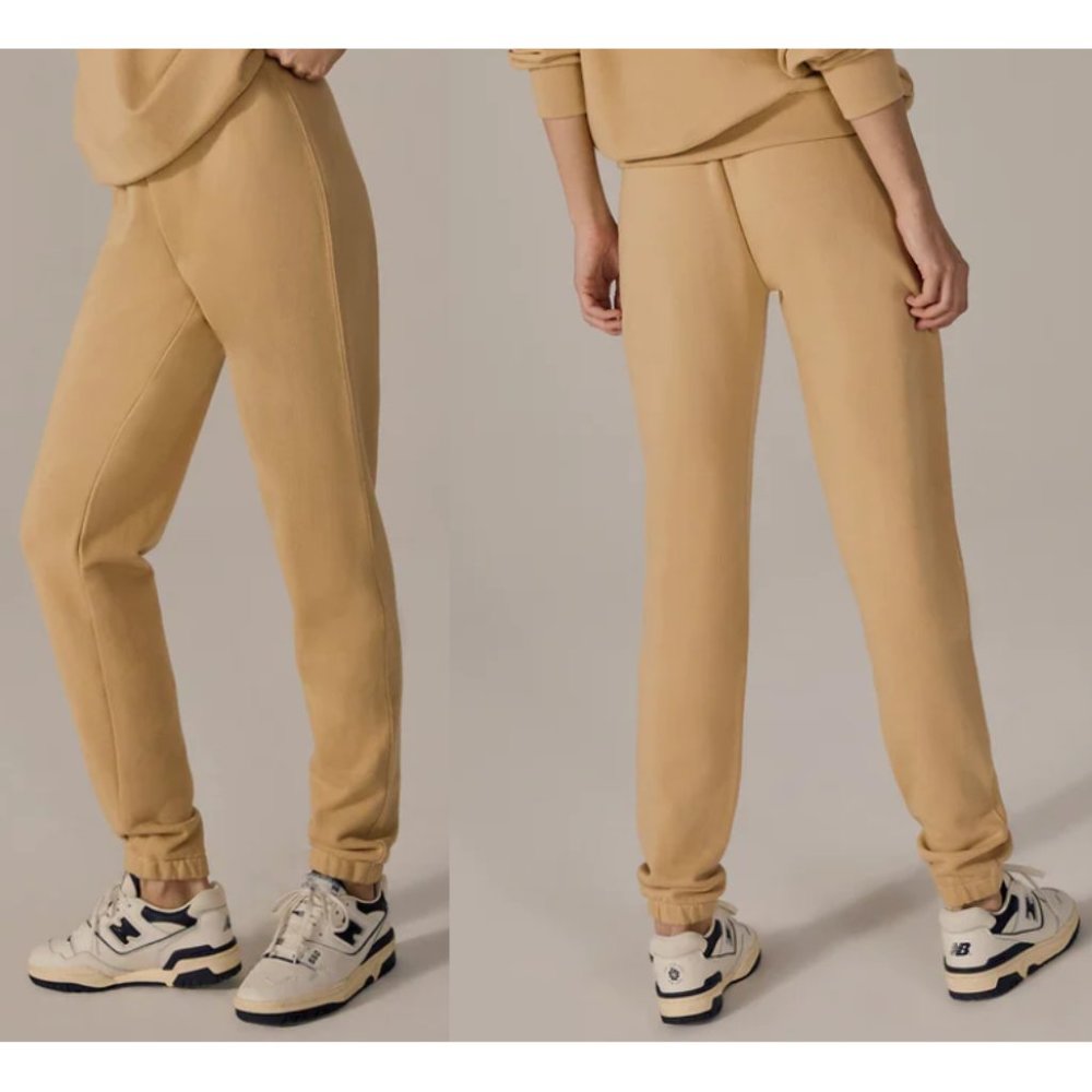 NEW Favorite Daughter Sara 100% Cotton Tan Athleisure Casual Joggers Pants S